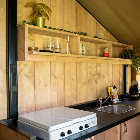 TENTE TOILE ET BOIS 4 personnes - Forest Lodge avec sanitaires