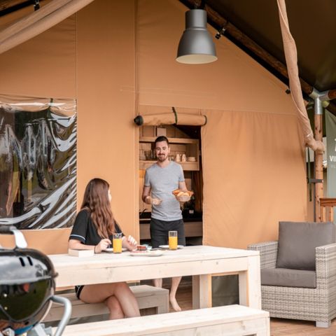 Tente en toile et en bois 6 personnes - Tente de camping