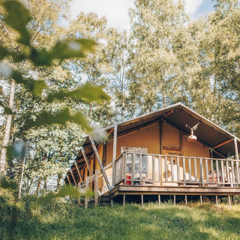 Tente en toile et en bois 5 personnes - Tente de camping
