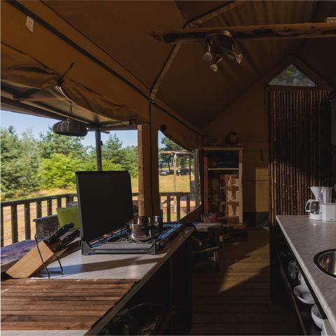 Tente en toile et en bois 5 personnes - Tente de camping