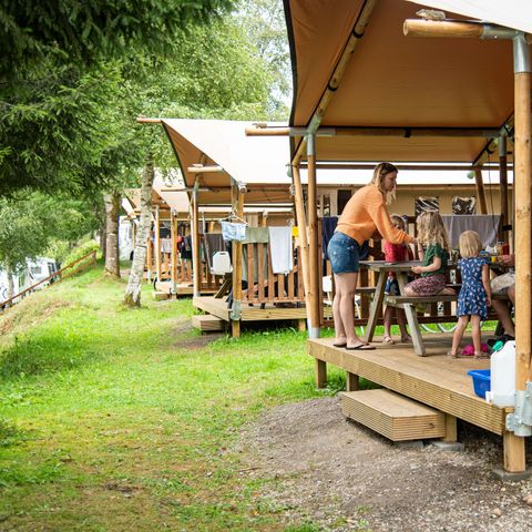 Tente en toile et en bois 5 personnes - Tente safari