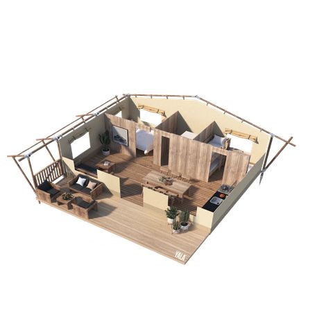 TENTE TOILE ET BOIS 5 personnes - Stardust 40 