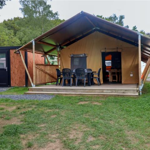 Tente en toile et en bois 8 personnes - Camping Liefrange - Tente Safari
