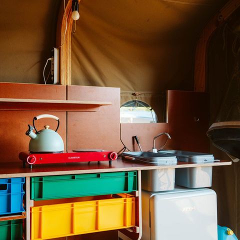 Tente en toile et en bois 4 personnes - Tente enveloppante
