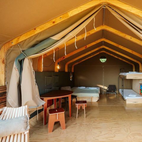 Tente en toile et en bois 4 personnes - Tente enveloppante