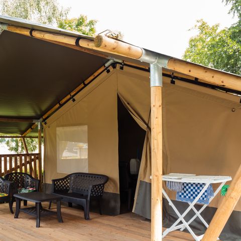 TENTE TOILE ET BOIS 6 personnes - Camping Um Bierg - Tente Safari 6 personnes