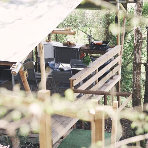Tente en toile et en bois 5 personnes