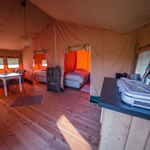 TENTE TOILE ET BOIS 4 personnes - Hoeve Klein Haneveld - tente safari 4 personnes