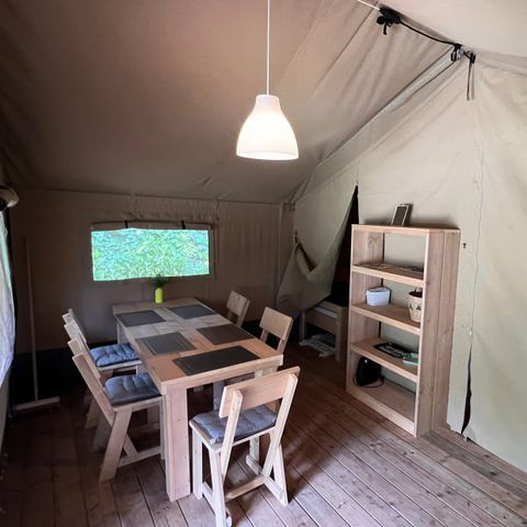 Tente en toile et en bois 5 personnes - y compris les toilettes