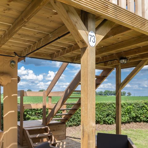 Tente en toile et en bois 2 personnes - y compris les installations sanitaires