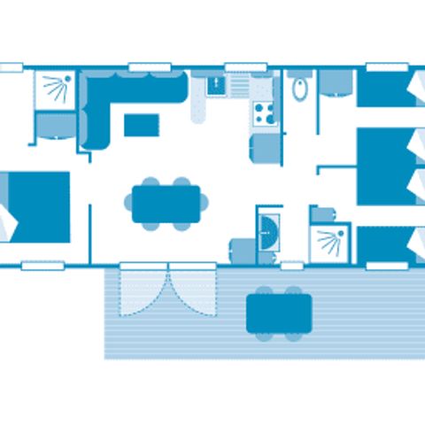 MOBILHOME 6 personnes - Cottage 6p 3ch 2SdB ****