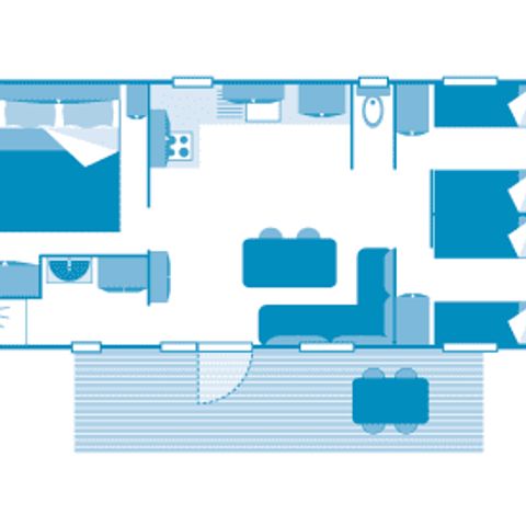 MOBILHOME 6 personnes - Cottage 6p 3ch ***