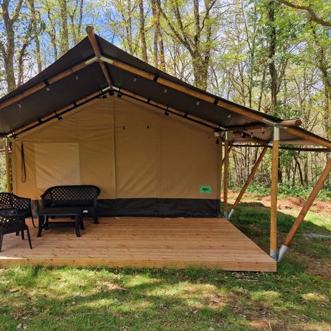 Tente en toile et en bois 6 personnes - y compris les toilettes