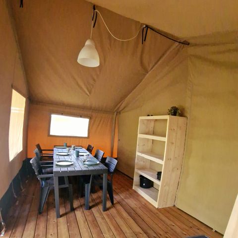 Tente en toile et en bois 6 personnes - y compris les toilettes