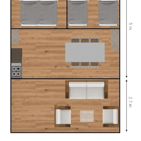 Tente en toile et en bois 6 personnes - Tentes safari sans sanitaires 6 personnes
