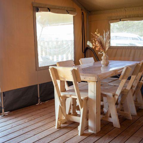 Tente en toile et en bois 5 personnes