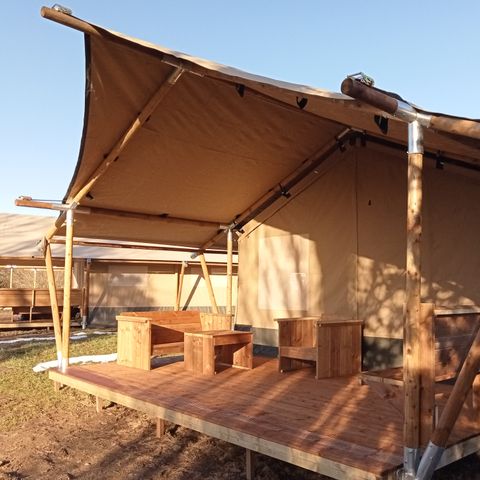 Tente en toile et en bois 5 personnes