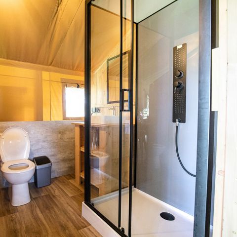 Tente en toile et en bois 4 personnes - Tente Safari I 4 personnes I Salle de bain privée