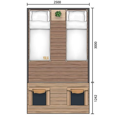 Tente en toile et en bois 2 personnes - Tente Safari I 2 pax