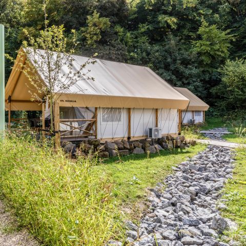 Tente en toile et en bois 6 personnes - Tente safari 4-6 personnes