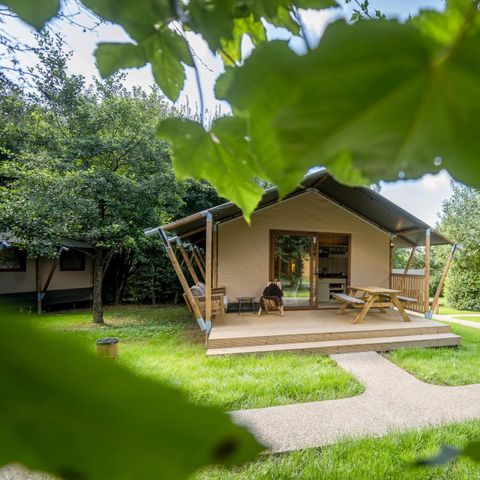 Tente en toile et en bois 5 personnes - Tente Glamping familiale