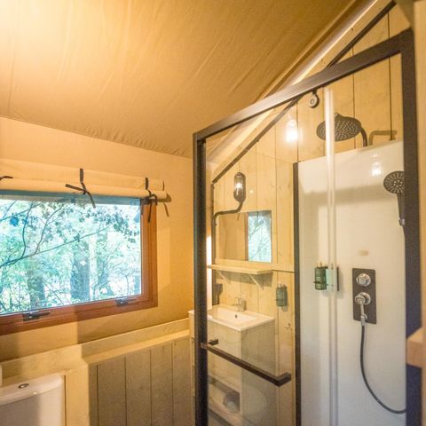 Tente en toile et en bois 5 personnes - Tente Glamping familiale
