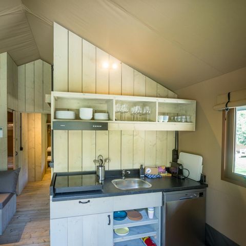 TENTE TOILE ET BOIS 5 personnes - Tente Glamping familiale