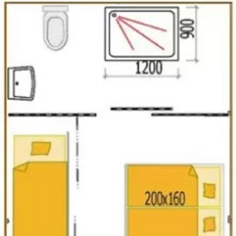 TENTE 3 personnes - Tente Lodge Chêne PMR 1ch 3 pers