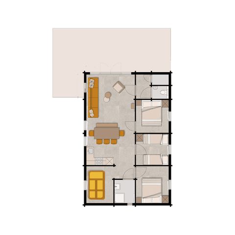 LODGE 6 personnes - Woezel & Pip - Avec salle de jeux