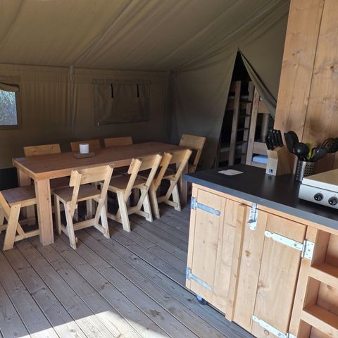Tente en toile et en bois 8 personnes