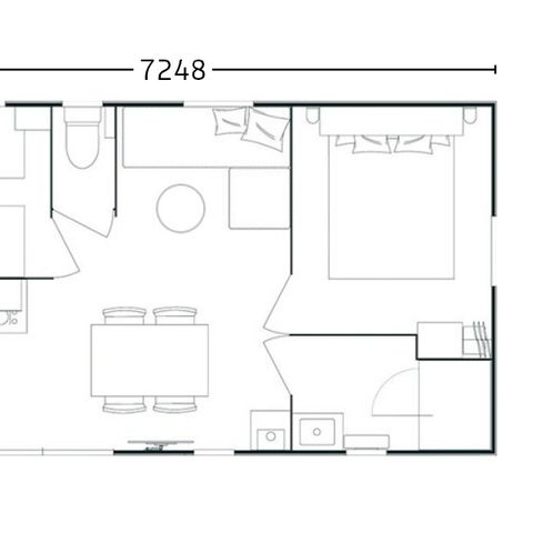 MOBILHOME 4 personnes - Mobil home Premium- 27 m² - 2 chambres-  TV