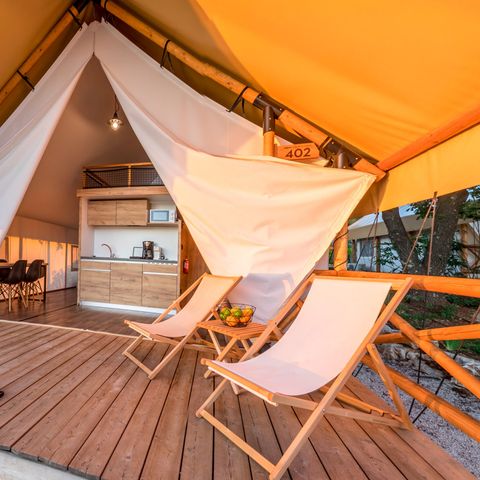 TENTE 6 personnes - Tente safari Premium à trois chambres (4+2)