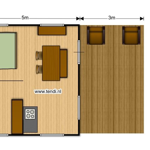 Tente en toile et en bois 6 personnes