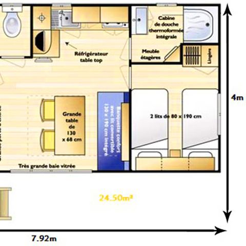 MOBILHOME 4 personnes - Mobil Home Loggia - 27m² - 2 chambres -