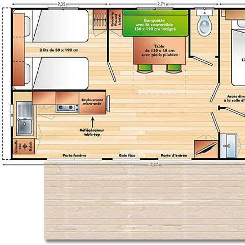 MOBILHOME 5 personnes - Mobil home "Super Mercure Riviera" - 29m² - 2 chambres -