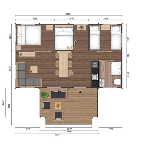 Tente en toile et en bois 6 personnes - Nordic Safari Lodge Fjäll Grande