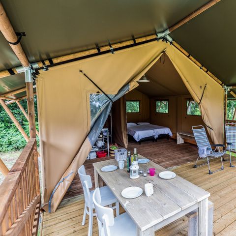Tente en toile et en bois 4 personnes