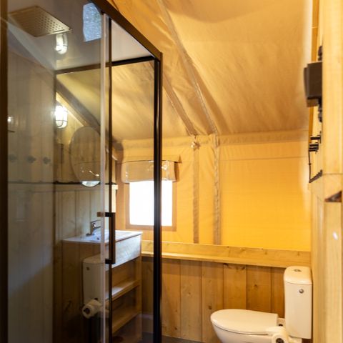 Tente en toile et en bois 6 personnes - y compris les installations sanitaires
