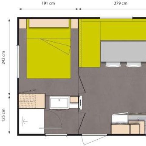 MOBILHOME 6 personnes - Premium Pivoine - 3 chambres + terrasse 11.25 m²