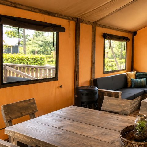 Tente en toile et en bois 7 personnes - De Luxe