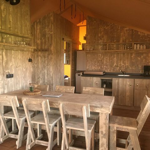 Tente en toile et en bois 7 personnes - De Luxe