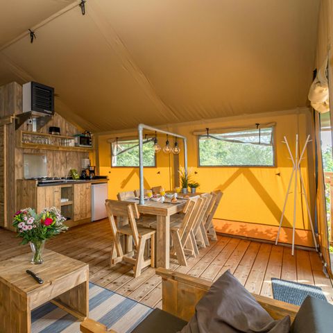 TENTE TOILE ET BOIS 7 personnes - Lodge de glamping
