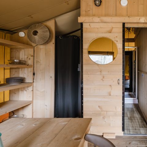Tente en toile et en bois 4 personnes - La tente « De Bos » - Poêle