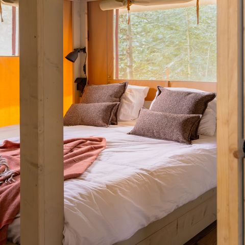 Tente en toile et en bois 6 personnes - Stille Heide - Poêle et bain nordique