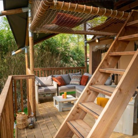 TENTE TOILE ET BOIS 9 personnes - Tente Safari 9 personnes - 4 chambres