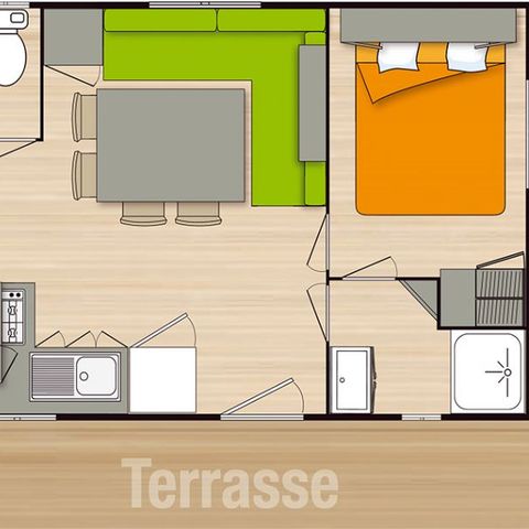 Mobilhome 6/8 personnes - Confort -Clim-TV