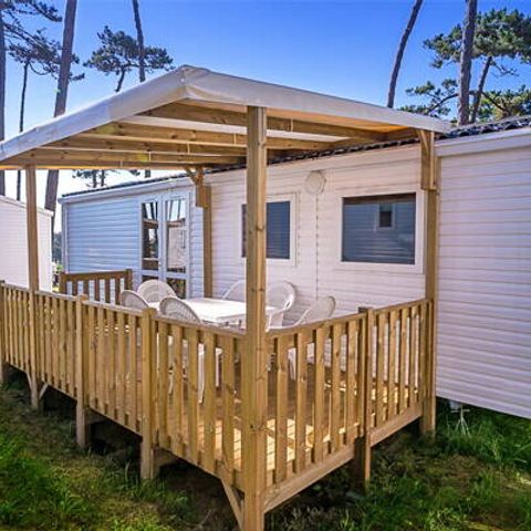 BUNGALOW 6 personnes - Mobil-home | Comfort | 3 Ch. | 6 Pers. | Terrasse surélevée | Clim.