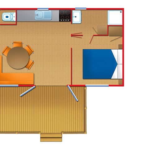 MOBILHOME 7 personnes - MOBIL HOME MARTE 7 PERS, 34m2, 4 pieces, 3 chambres