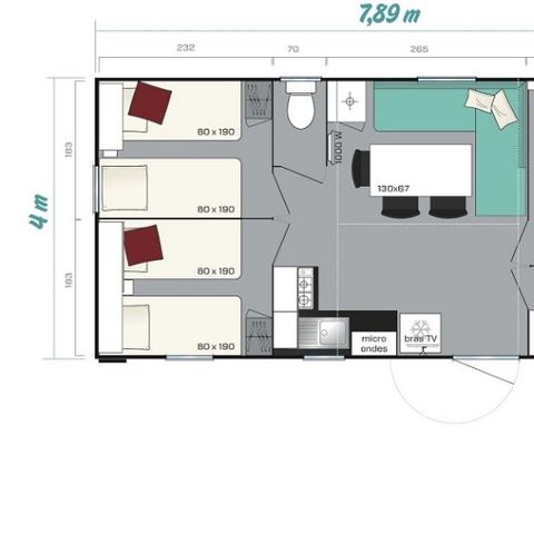 MOBILHOME 7 personnes - Cottage Confort PLUS (dimanche/dimanche)