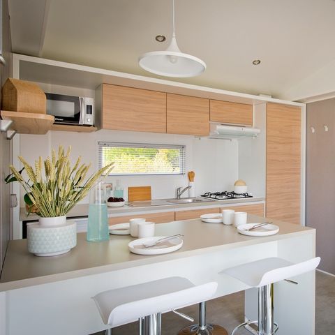 MOBILHOME 4 personnes - Cottage Premium - 2 chambres - 2 salles de bains - Draps, serviettes, plancha, forfait ménage inclus
